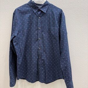 Banana Republic Men's Button Down Shirt Size Large Dark Blue Long Sleeve